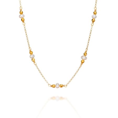 Σετ Ασημένιο Επίχρυσο Με Μαργαριτάρια 2