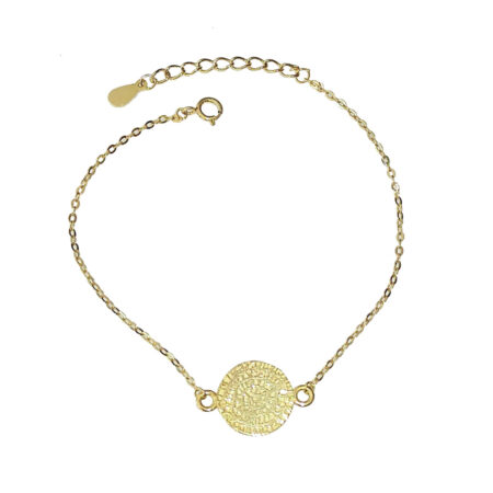 Βραχιόλι Ασημένιο Επίχρυσο Με Δίσκο Της Φαιστού