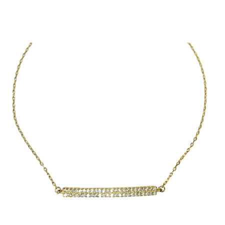 Βραχιόλι Ασημένιο Επίχρυσο Μπάρα Με ΖΙργκόν