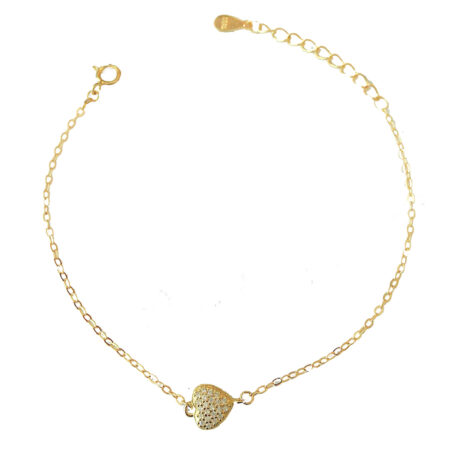 Βραχιόλι Ασημένιο Καρδούλα Με Ζιργκόν